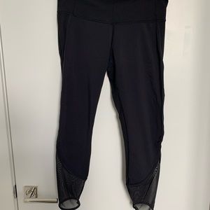 lululemon athletica Black Mesh-Trim Leggings